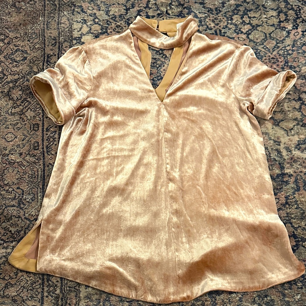 A.L.C. Velvet Blouse in Soft Pink, size 4